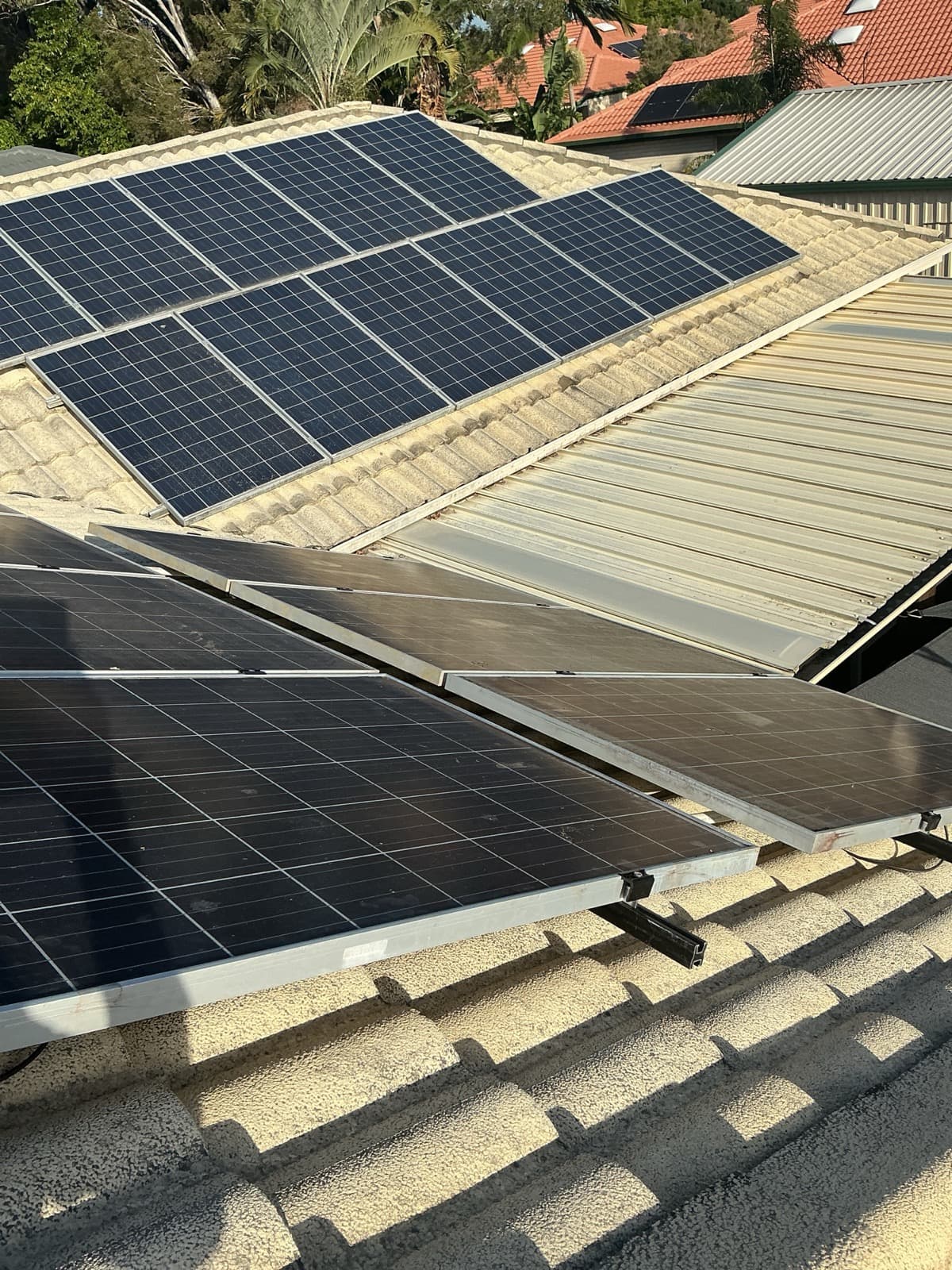 Solar panels installed by MOB Energy on a Gold Coast roof